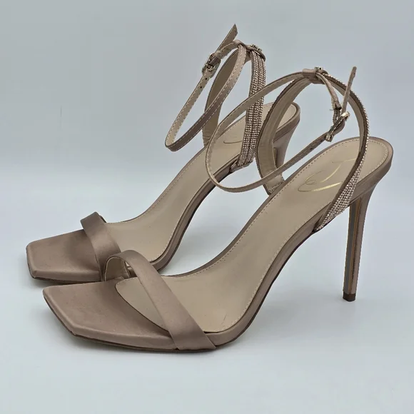 NWOT Sam Edelman Ophelia Heeled Ankle Strap Sandals, Soft Praline, Women's 10.5 - Picture 5 of 16